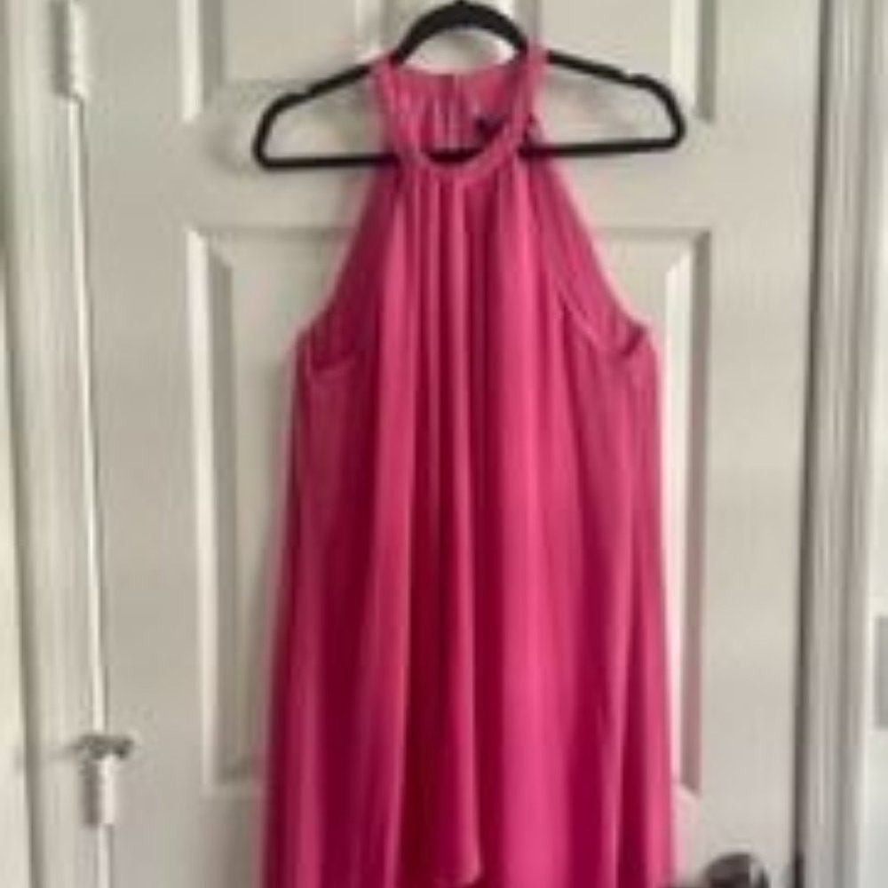 BCBGMaxAzria Hot Pink Halter Gown Sz M